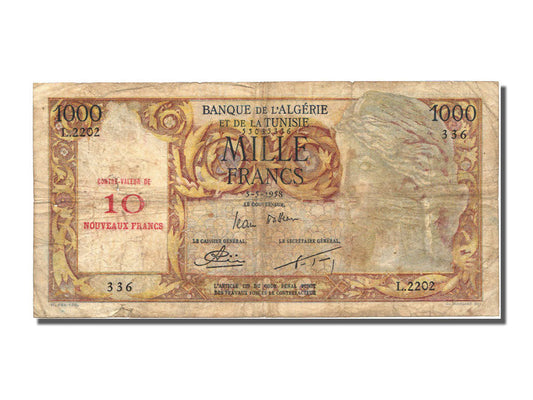 Nota,

Argélia,

10 NF em 1000 Francos