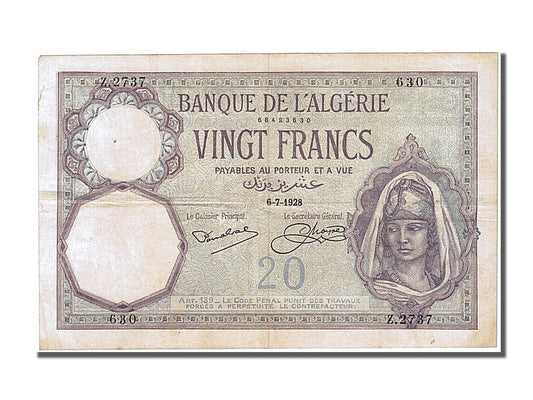 Nota,

Argélia,

20 Francos