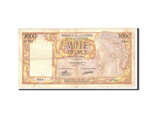 Nota de banco,

Argélia,

1000 Francos