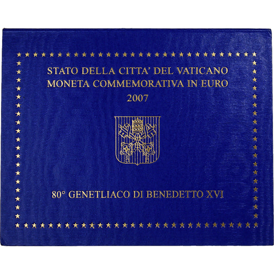 Vaticano, 
  
  2 euros, 
  
  80º aniversário de Benoît XVI