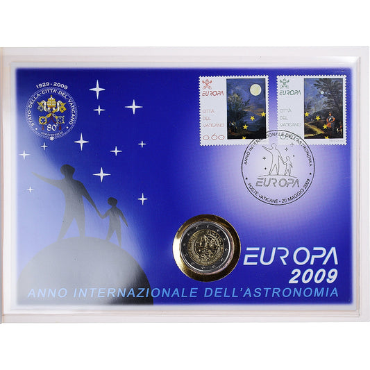 Vaticano, 
  
  2 euros, 
  
  Ano Internacional da Astronomia