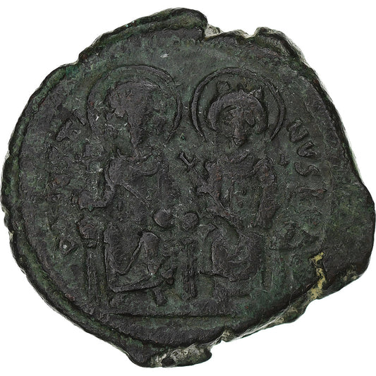 Justino II e Sofia, 
  
  Follis, 
  
  568-569