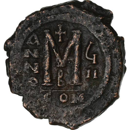 Maurício Tibério, 
  
  Follis, 
  
  588-589