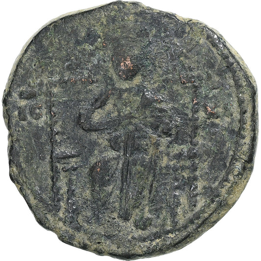 Época de Constantino IX, 
  
  Follis, 
  
  1042-1055