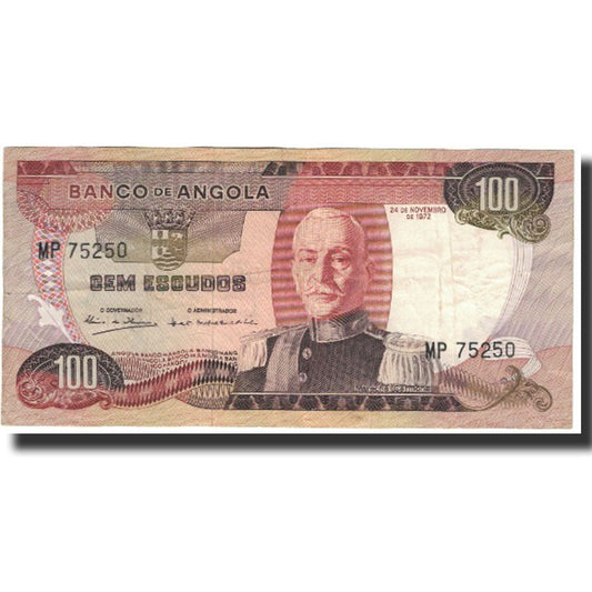 Nota, 
  
  Angola, 
  
  100 escudos